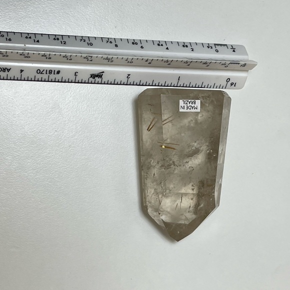 Gold Rutile in Quartz hand carved tower - Picture 4 of 17